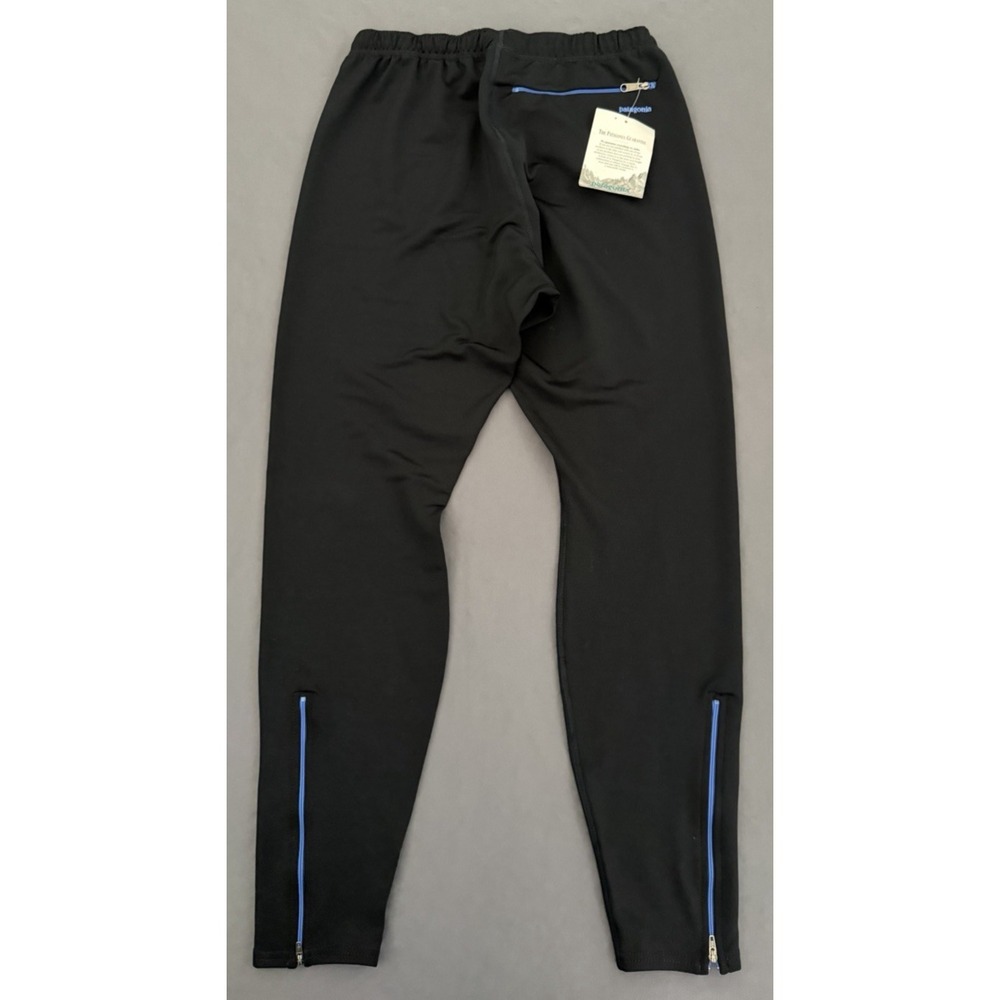VTG Patagonia Tights Pants Women's Size Medium Black Zip Ankles Drawstring NWT!